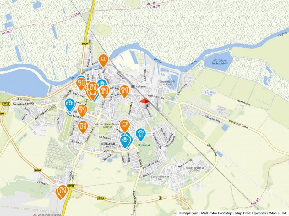 Kartenausschnitt Haus Anklam