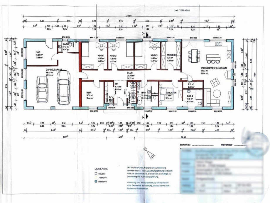 Konzeptplan Einfamilienhaus Rubkow / Daugzin